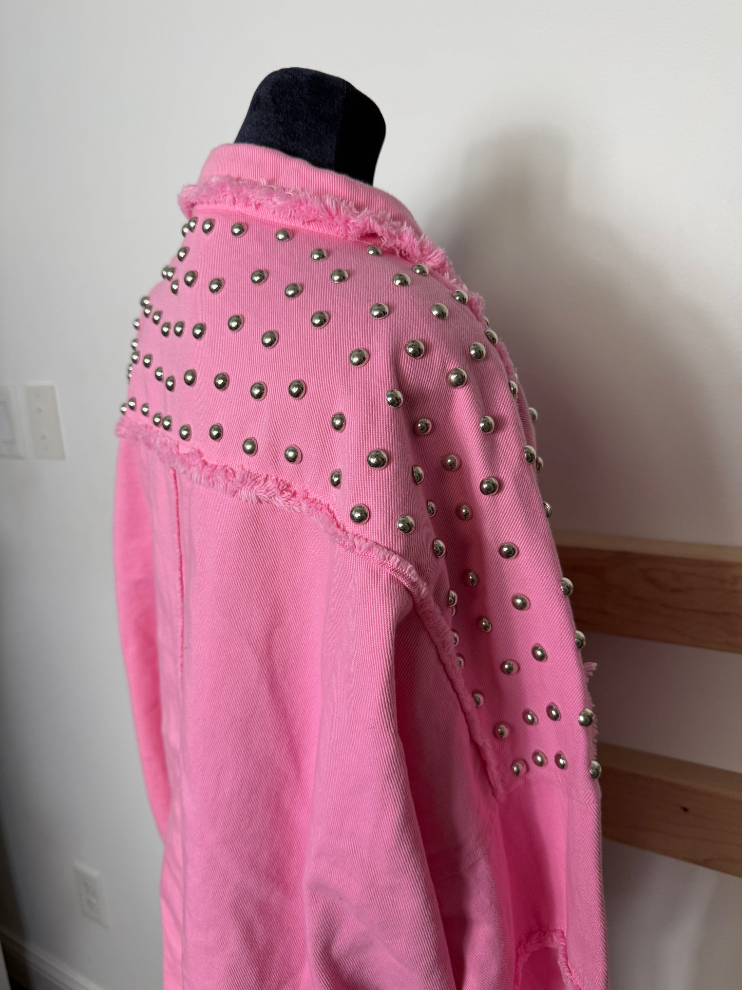 Pink Studded Jacket : NEW : OVERSIZED M