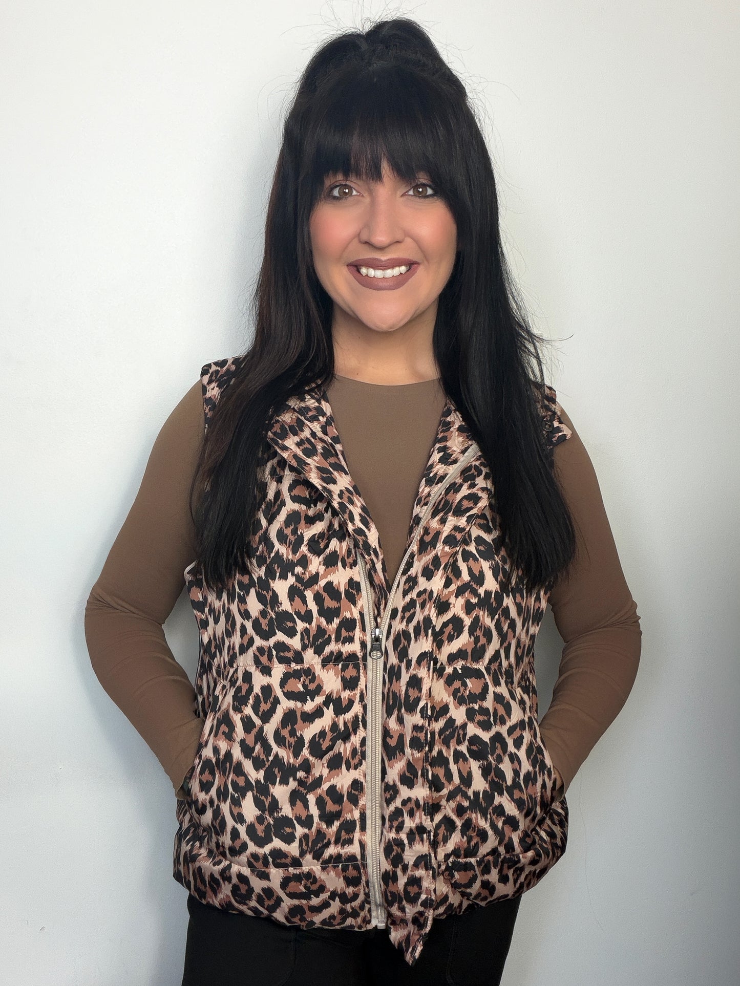 Leopard Puffer Vest