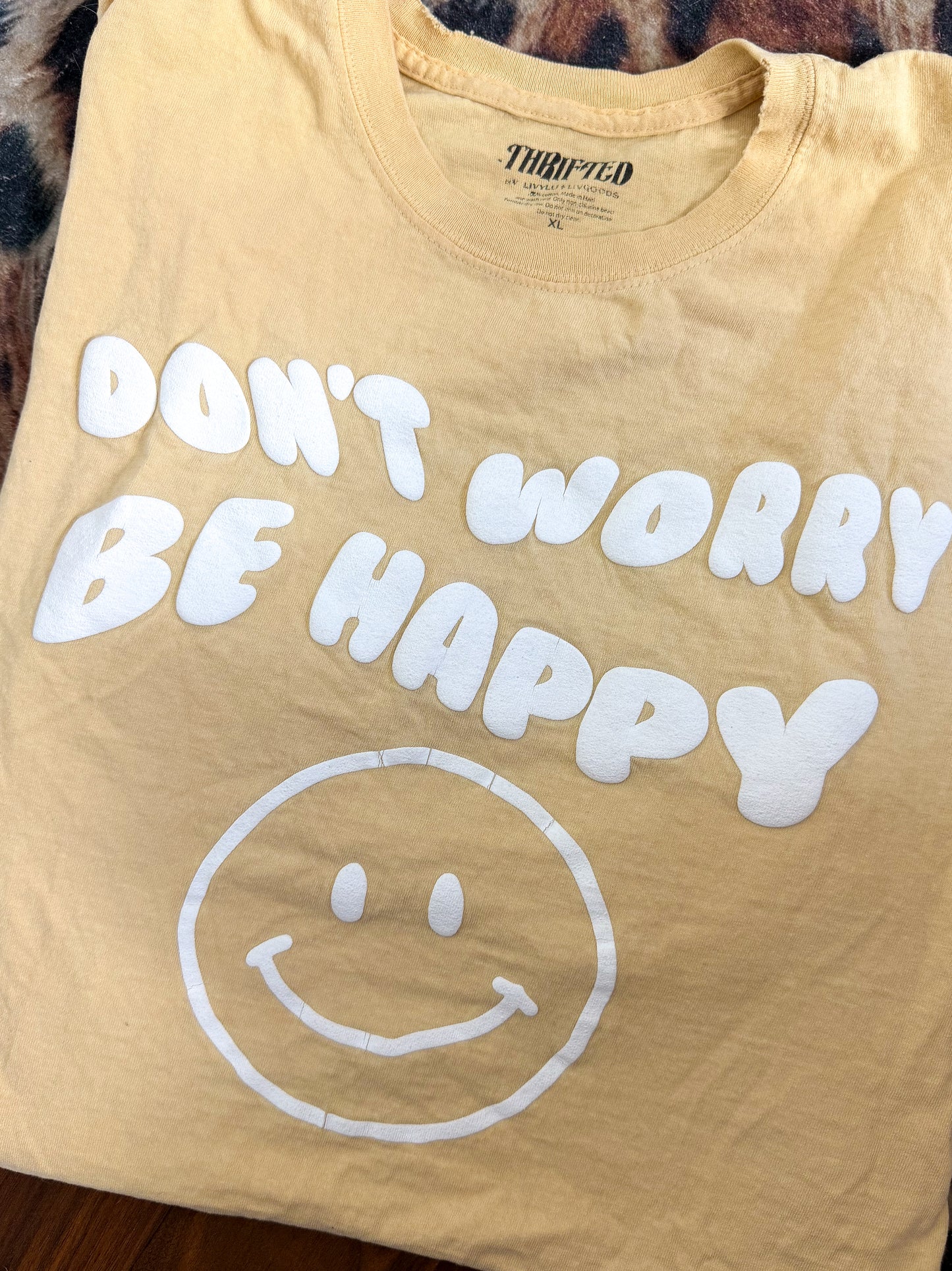 Don’t Worry Be Happy Puff Tee : XL
