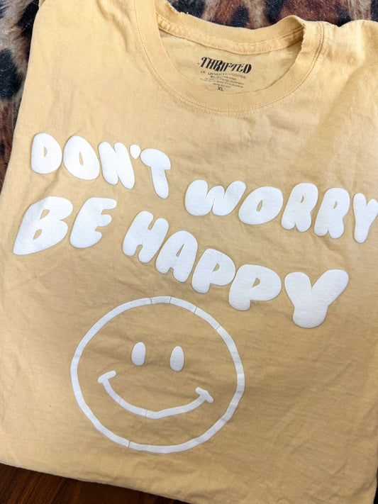 Don’t Worry Be Happy Puff Tee : XL