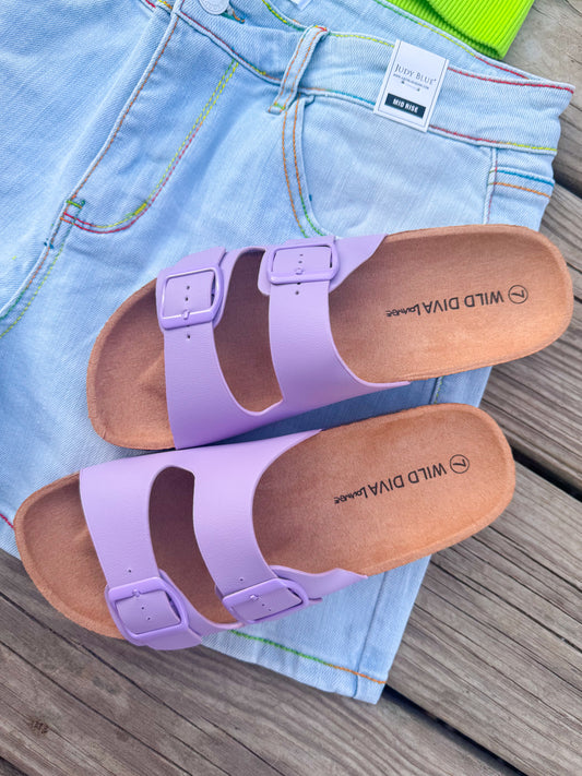 Lavender Buckle Sandals