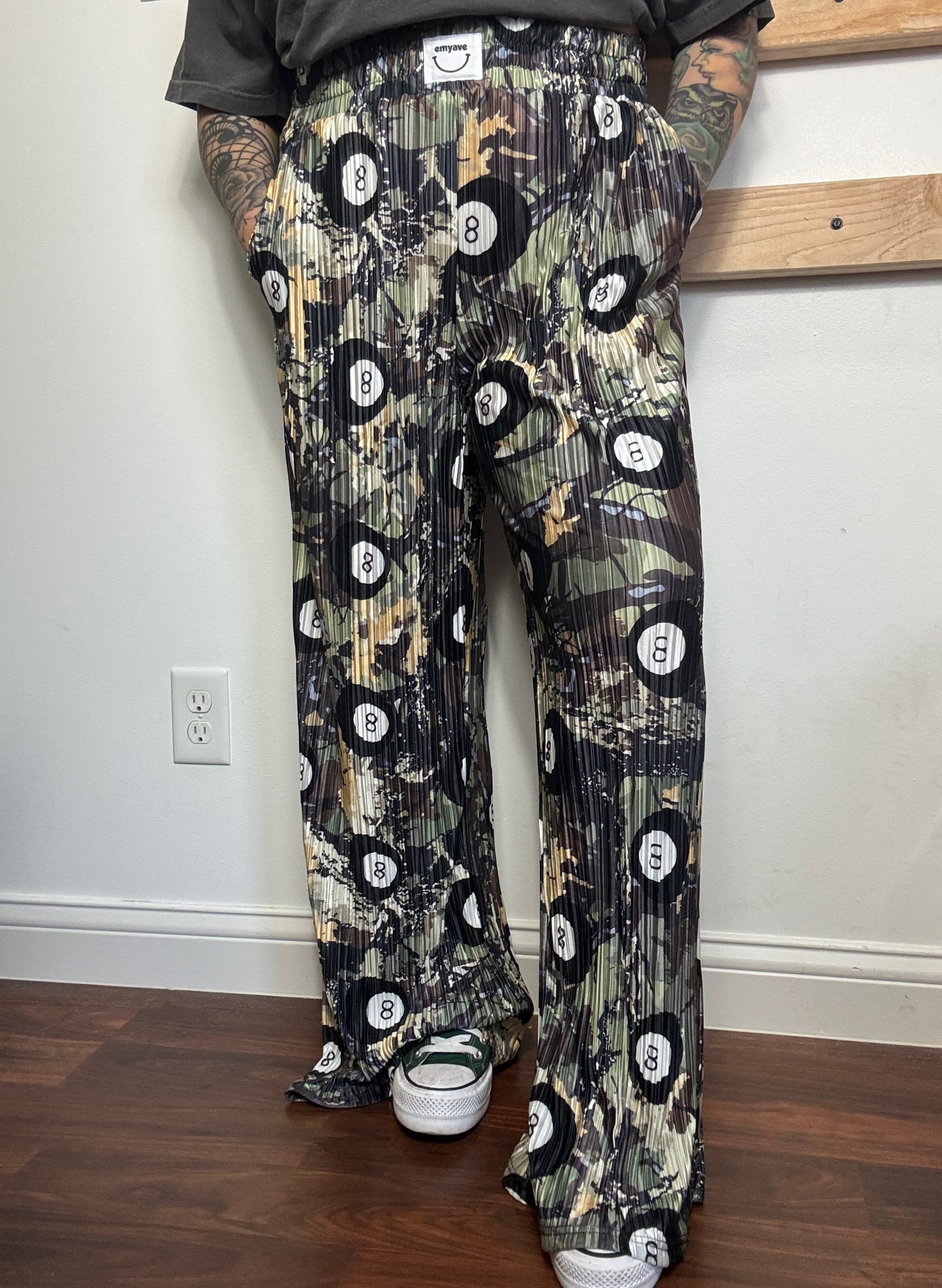 Camo 8 Ball Plisse Pants