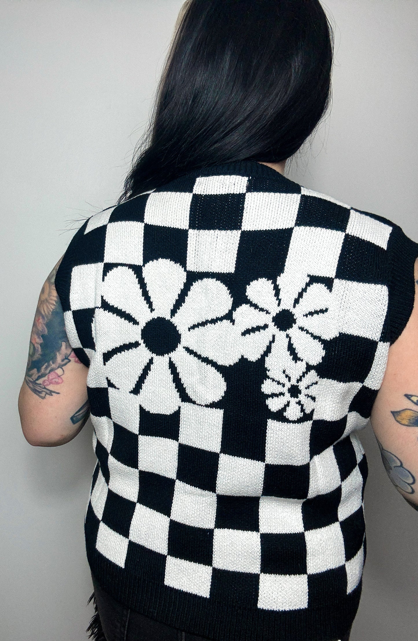 Floral Checked Vest