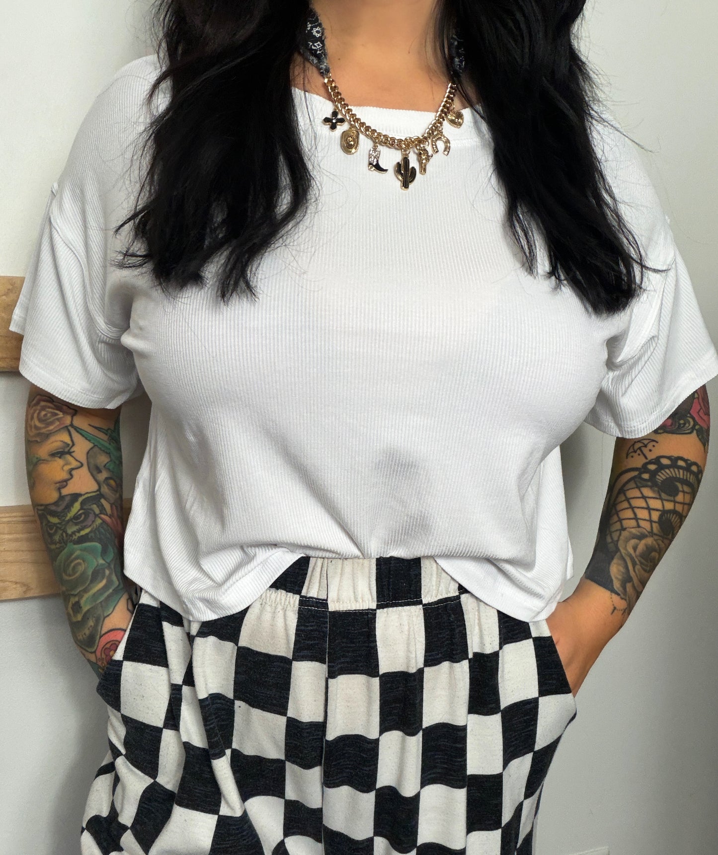 Collin’s Ribbed Box Tee : White