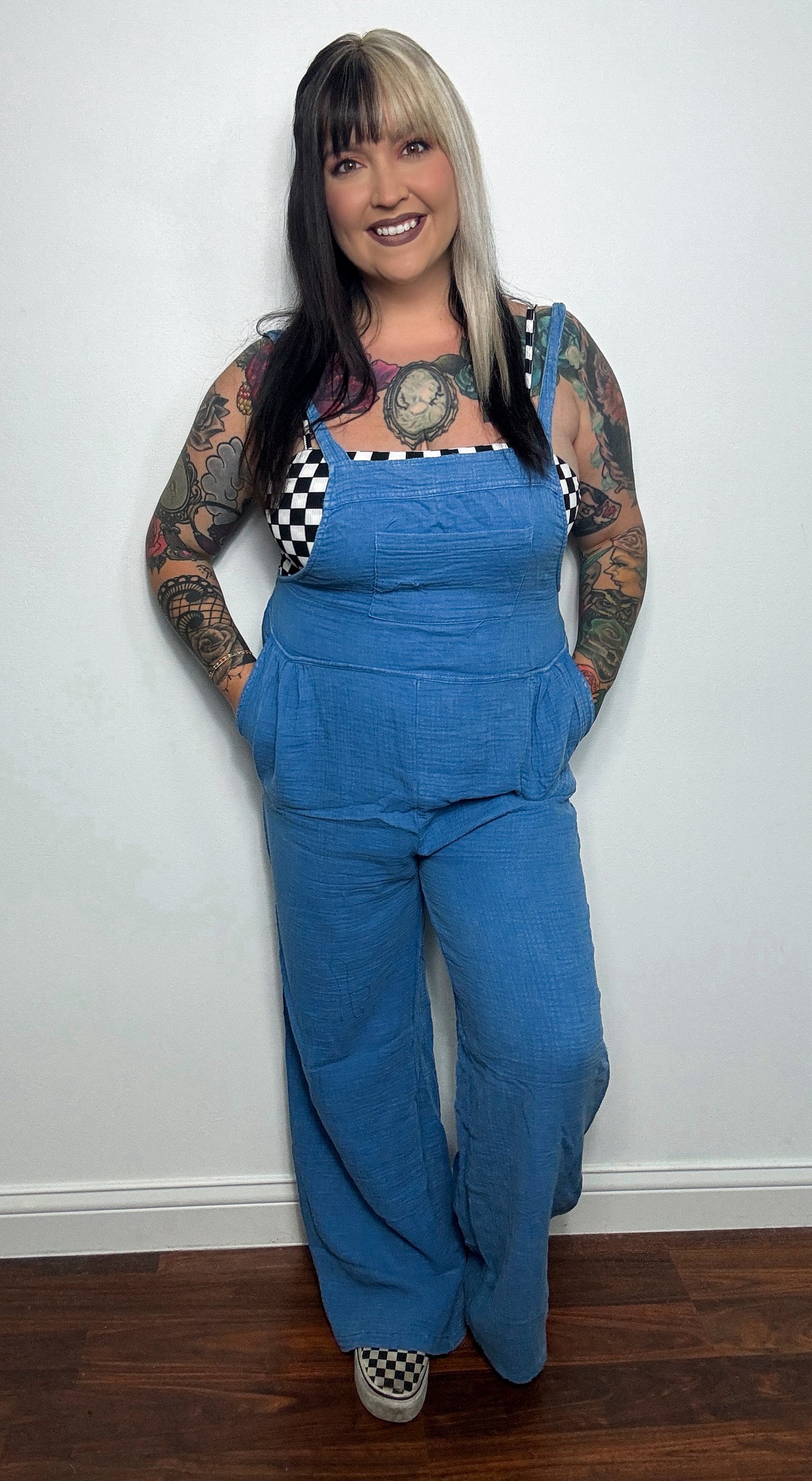 Good Day Gauze Overalls : Blue