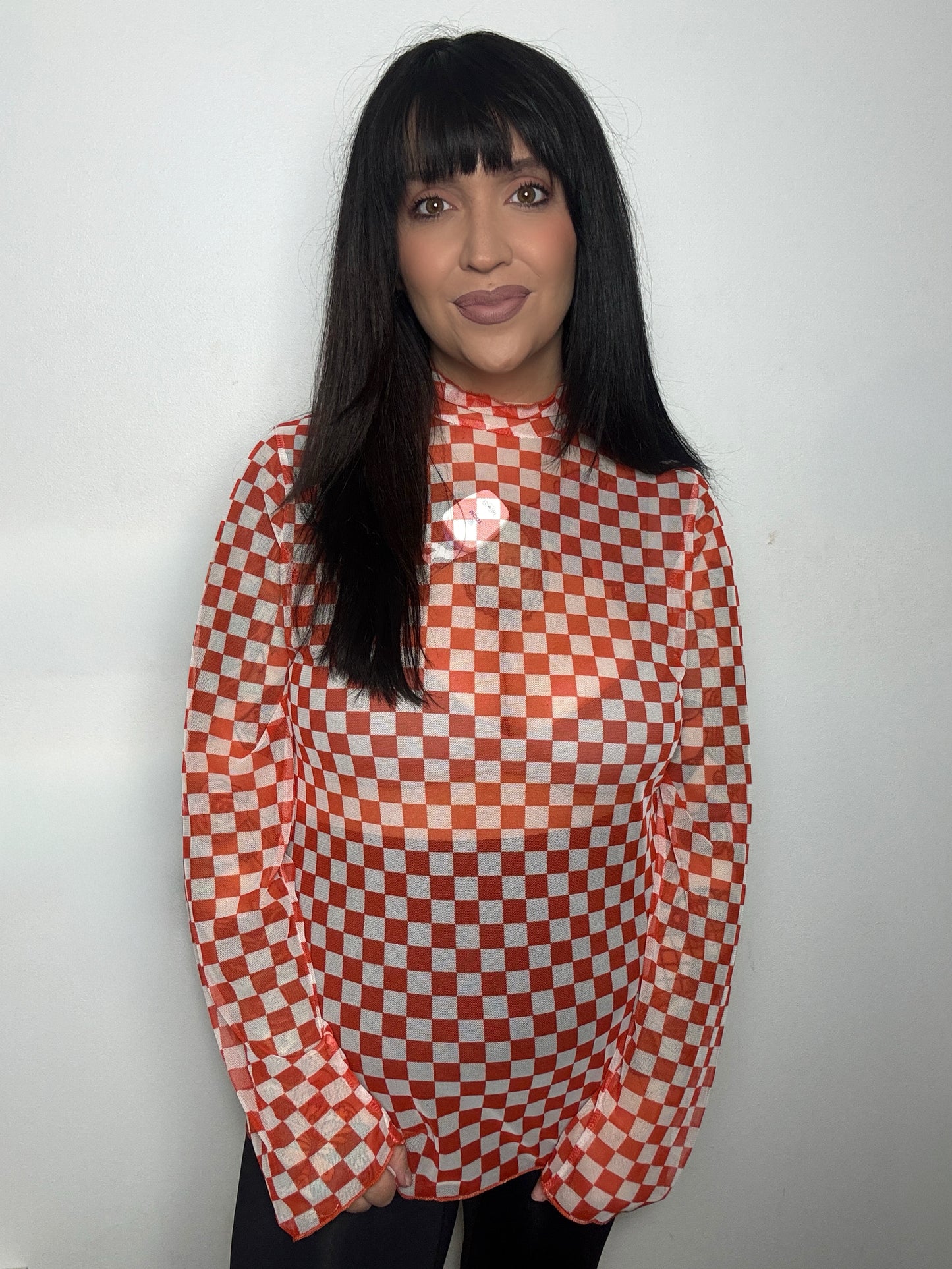 Fire Orange Mesh Top