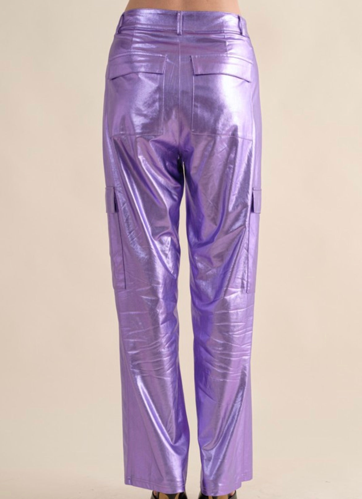 Lisa Metallic Cargo Pants