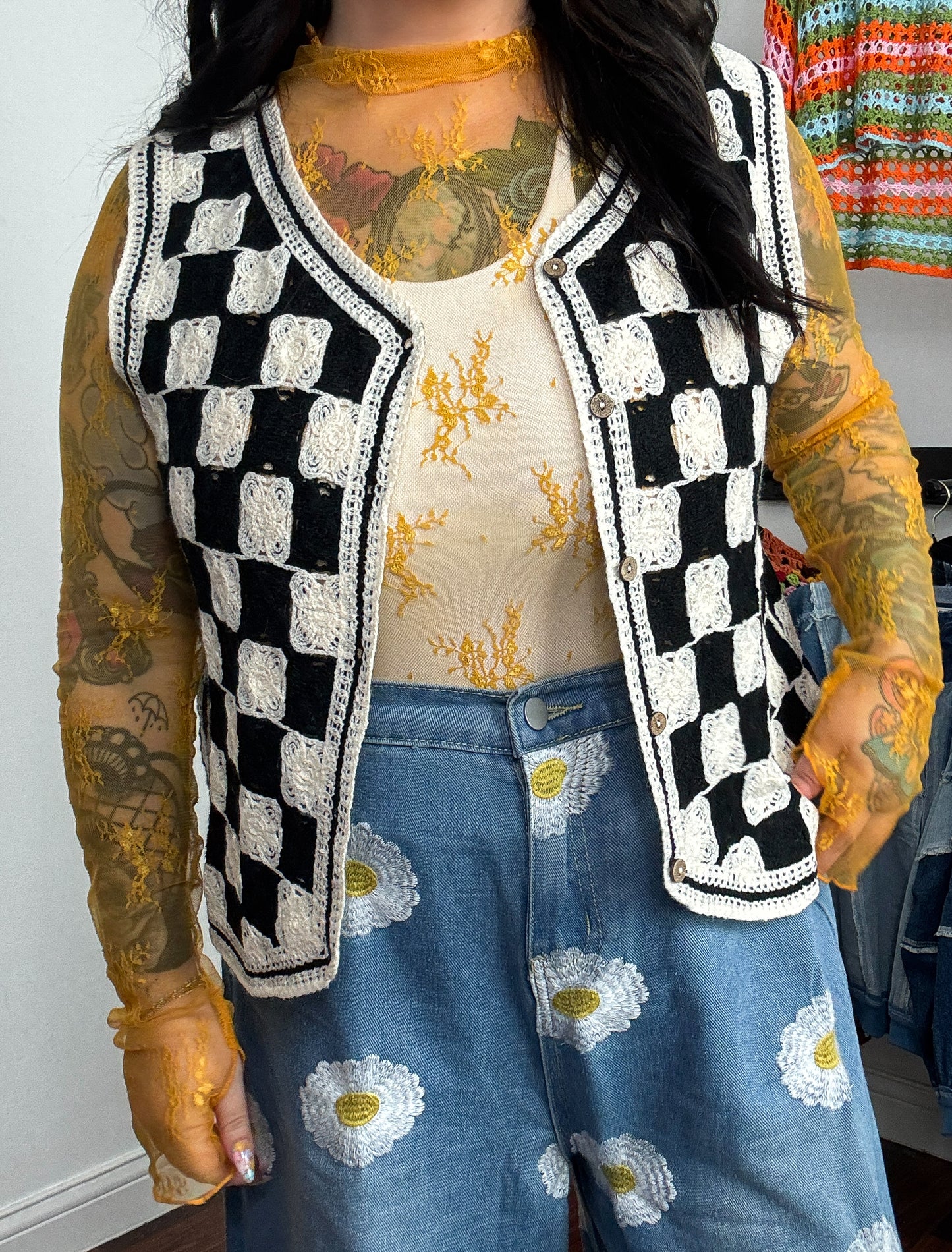 Checker Knit Vest