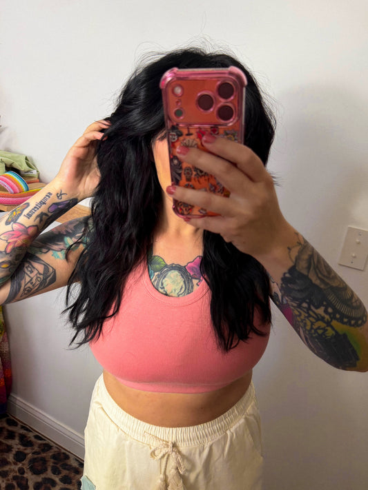 Mille Crop Tank : Pink Rose