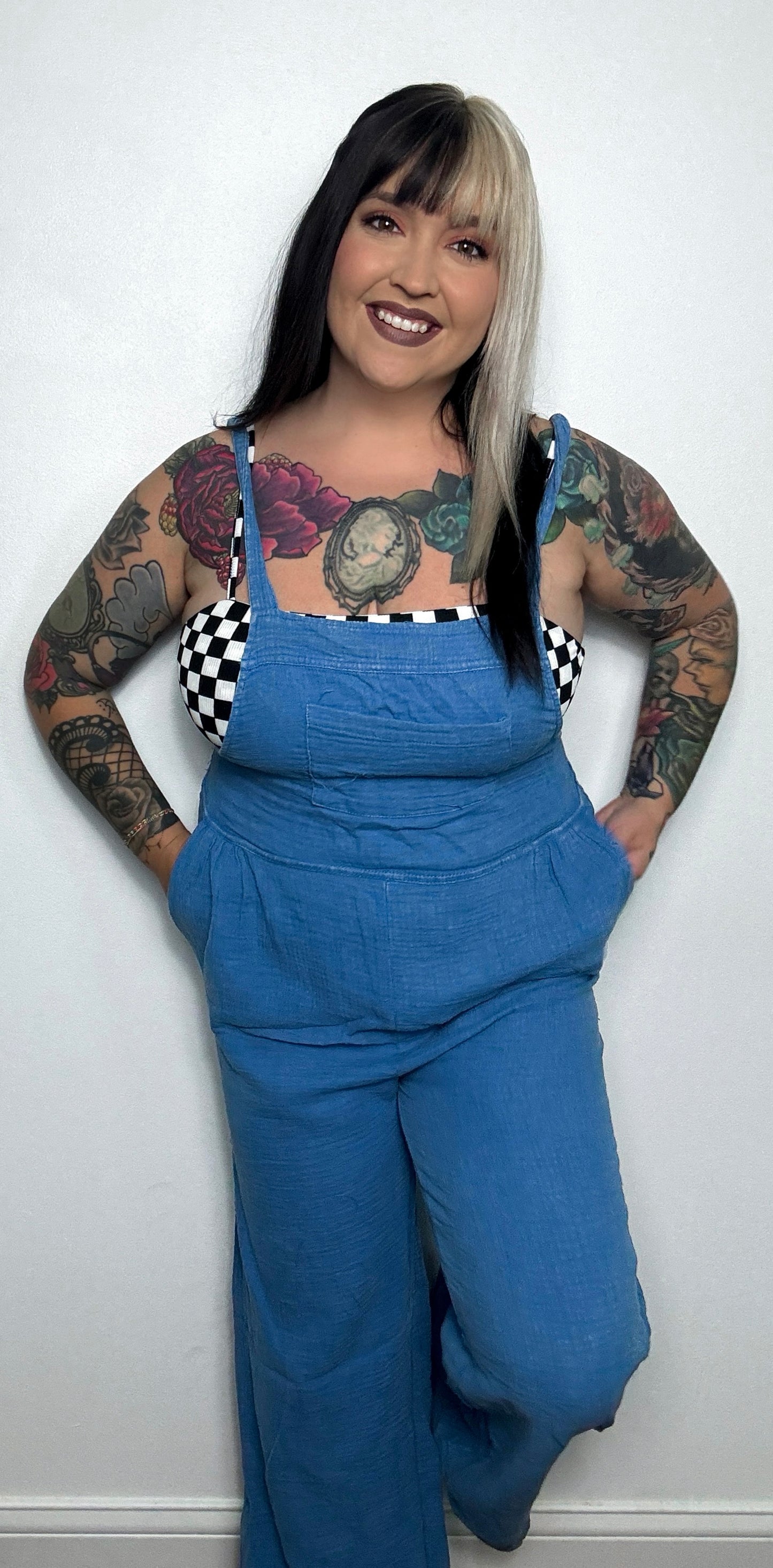 Good Day Gauze Overalls : Blue