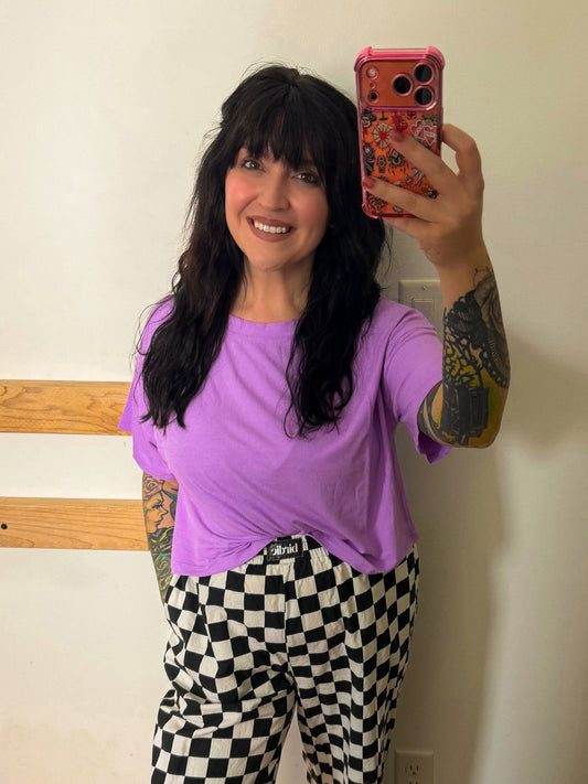 Collin’s Ribbed Box Tee : Lavender