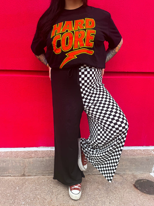 Half Checkered Pants | Black+White