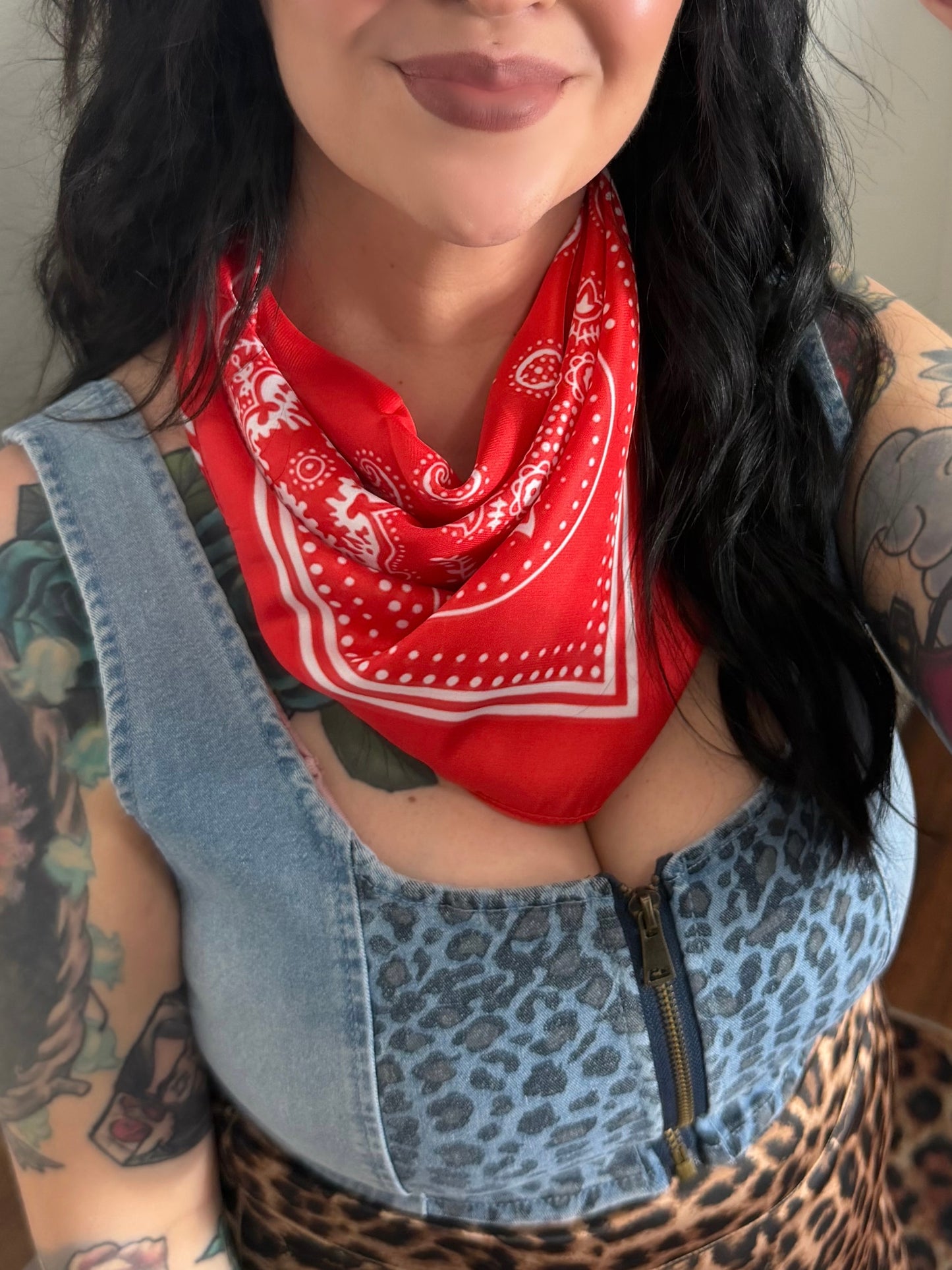 Leopard Denim Zip Top