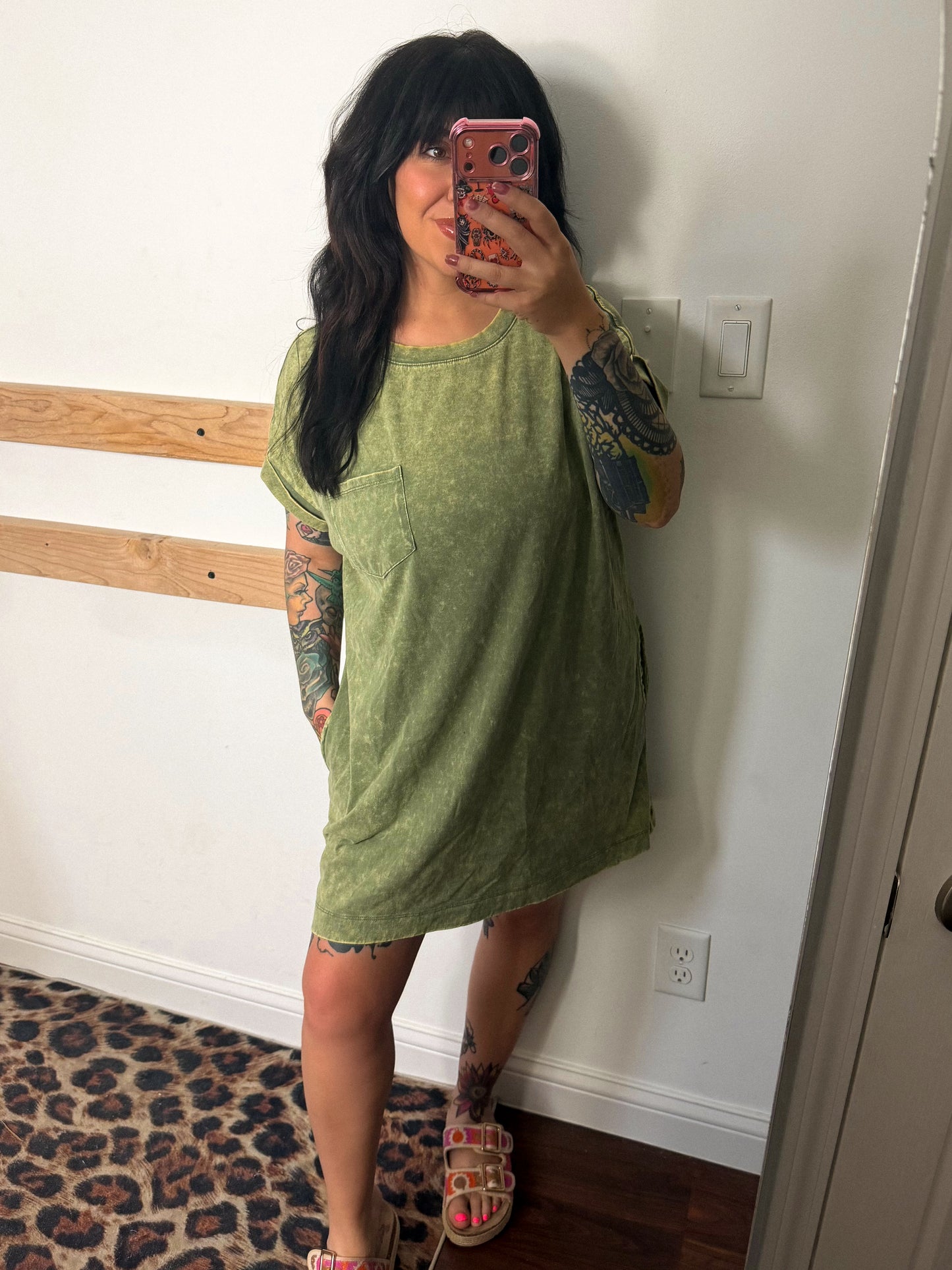 Olive T Shirt Dress : L
