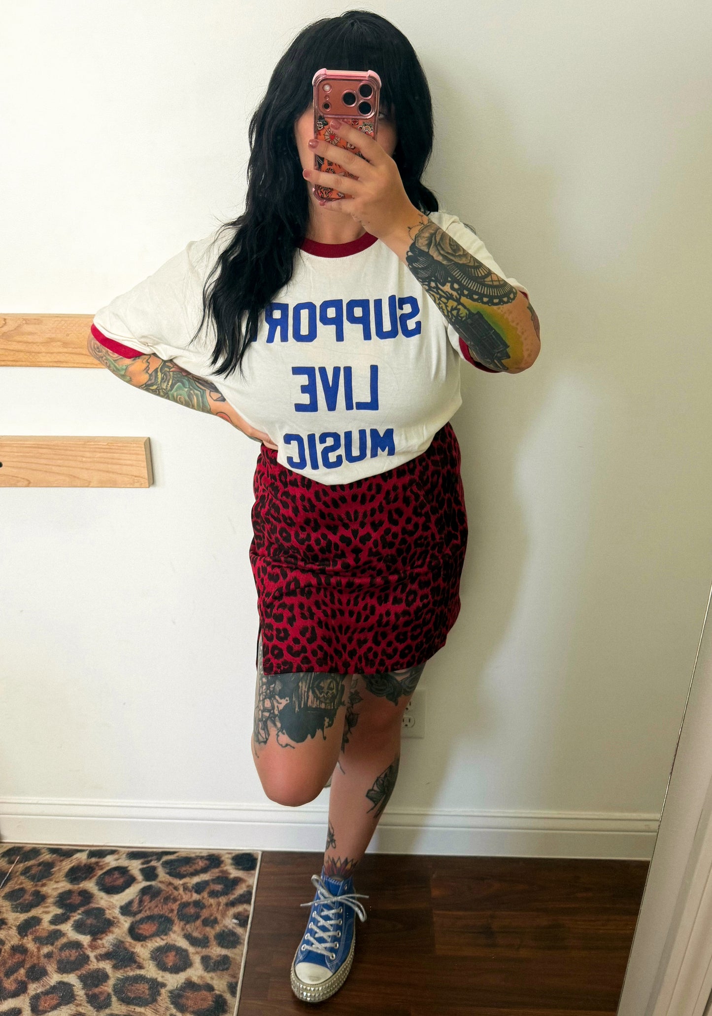 Leopard Red Skirt