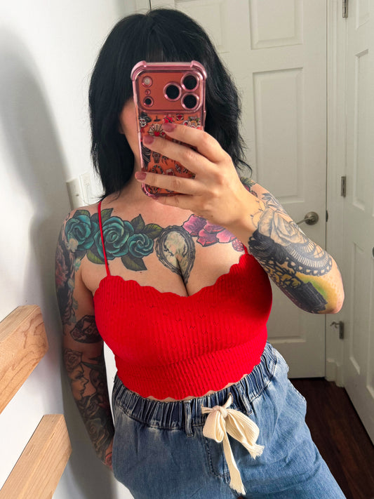Meadow Lace Bralette | Red