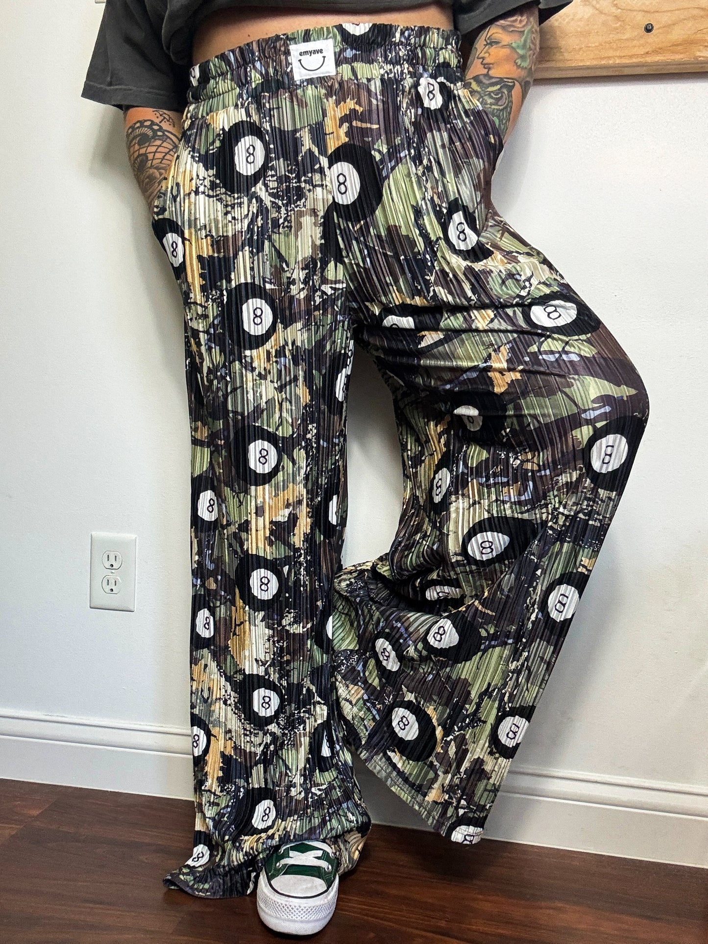 Camo 8 Ball Plisse Pants
