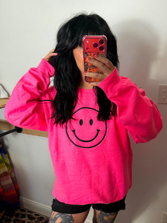 Happy Embroidered Crew