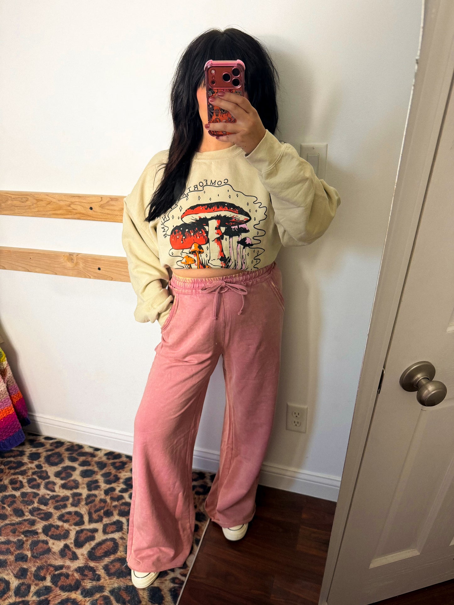 Vintage Washed Sweatpants : Rose