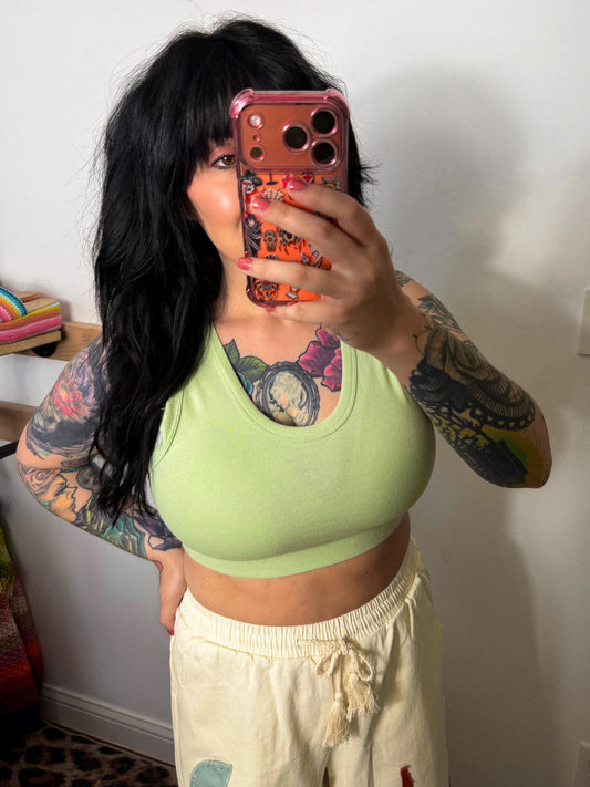 Millie Crop Tank : Spring Green