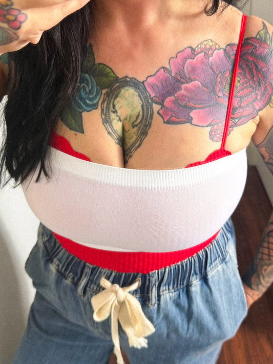White Bandeau Top