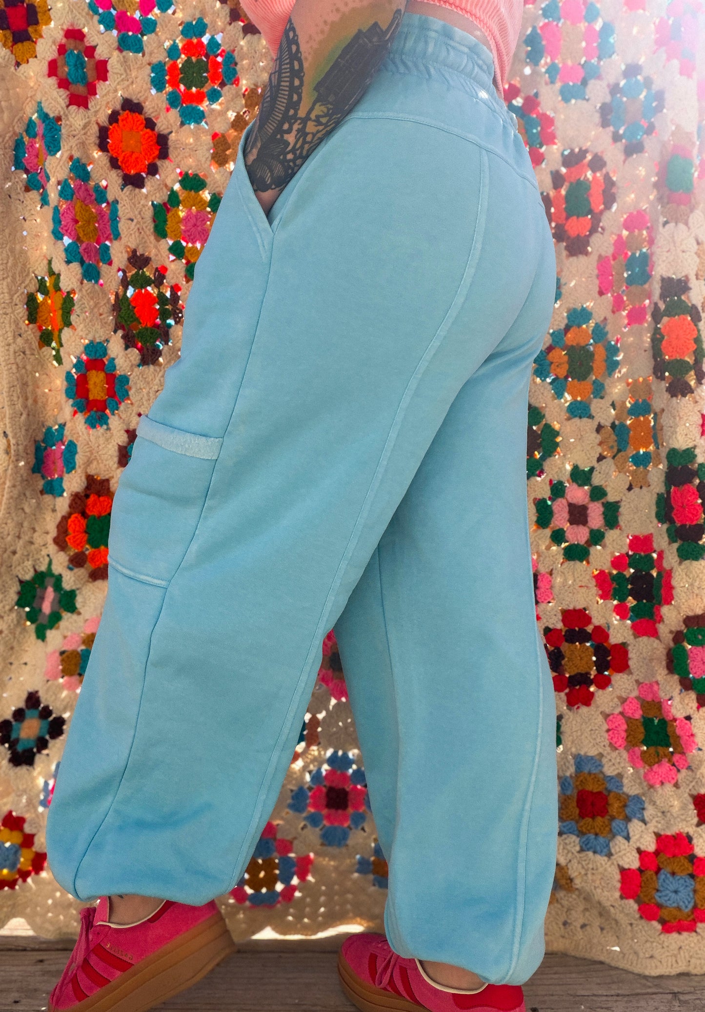 Cloud Nine Wide-Leg Joggers : Blue