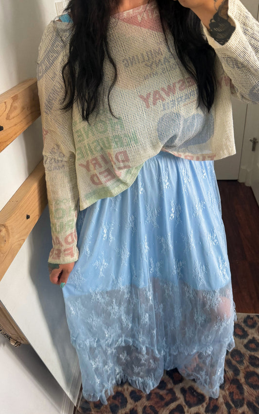 Blooming Maxi Skirt Sky Blue