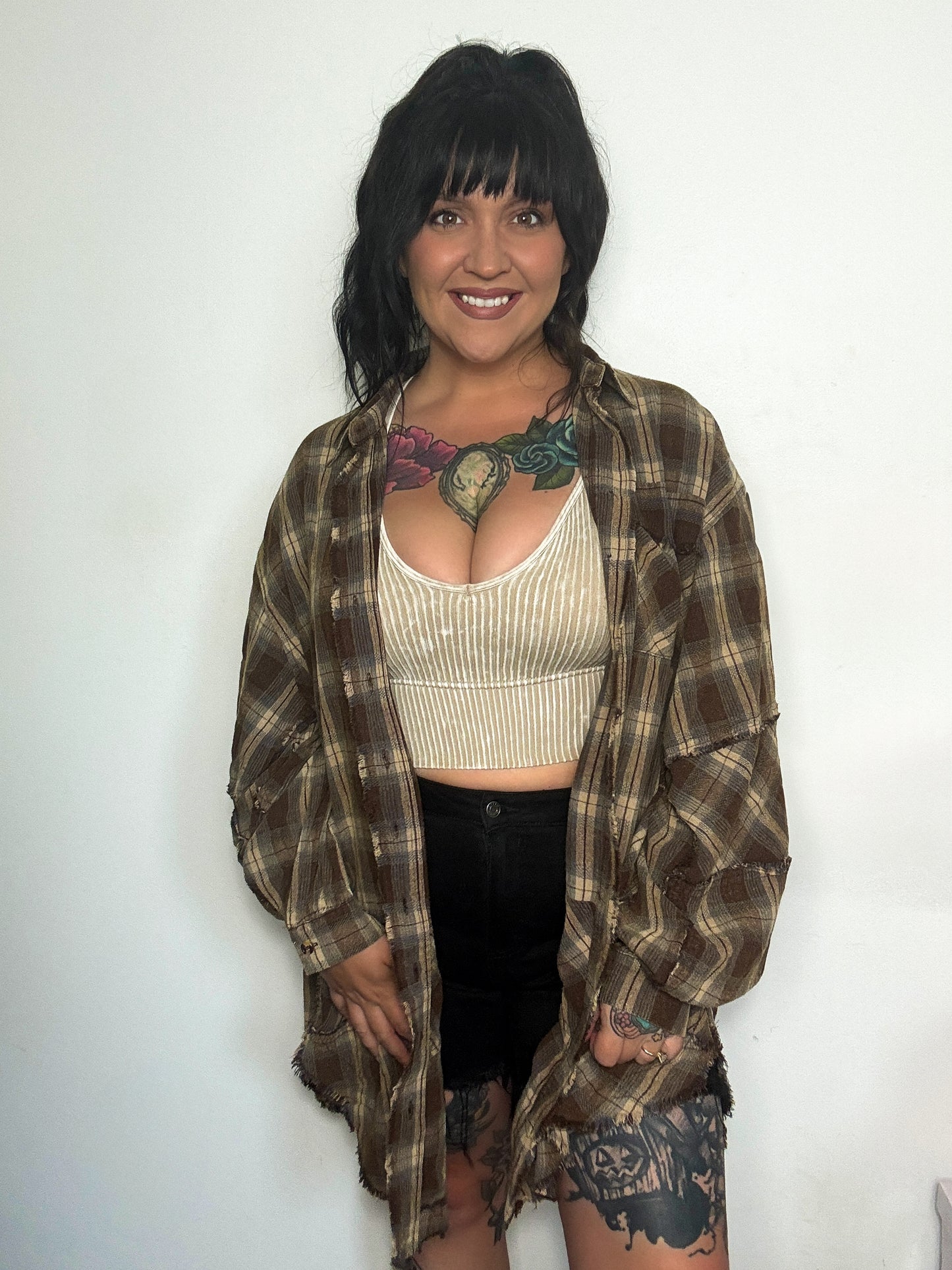 VM Plaid : Brown | Oversized