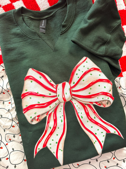 Christmas Cake Bow Crewneck