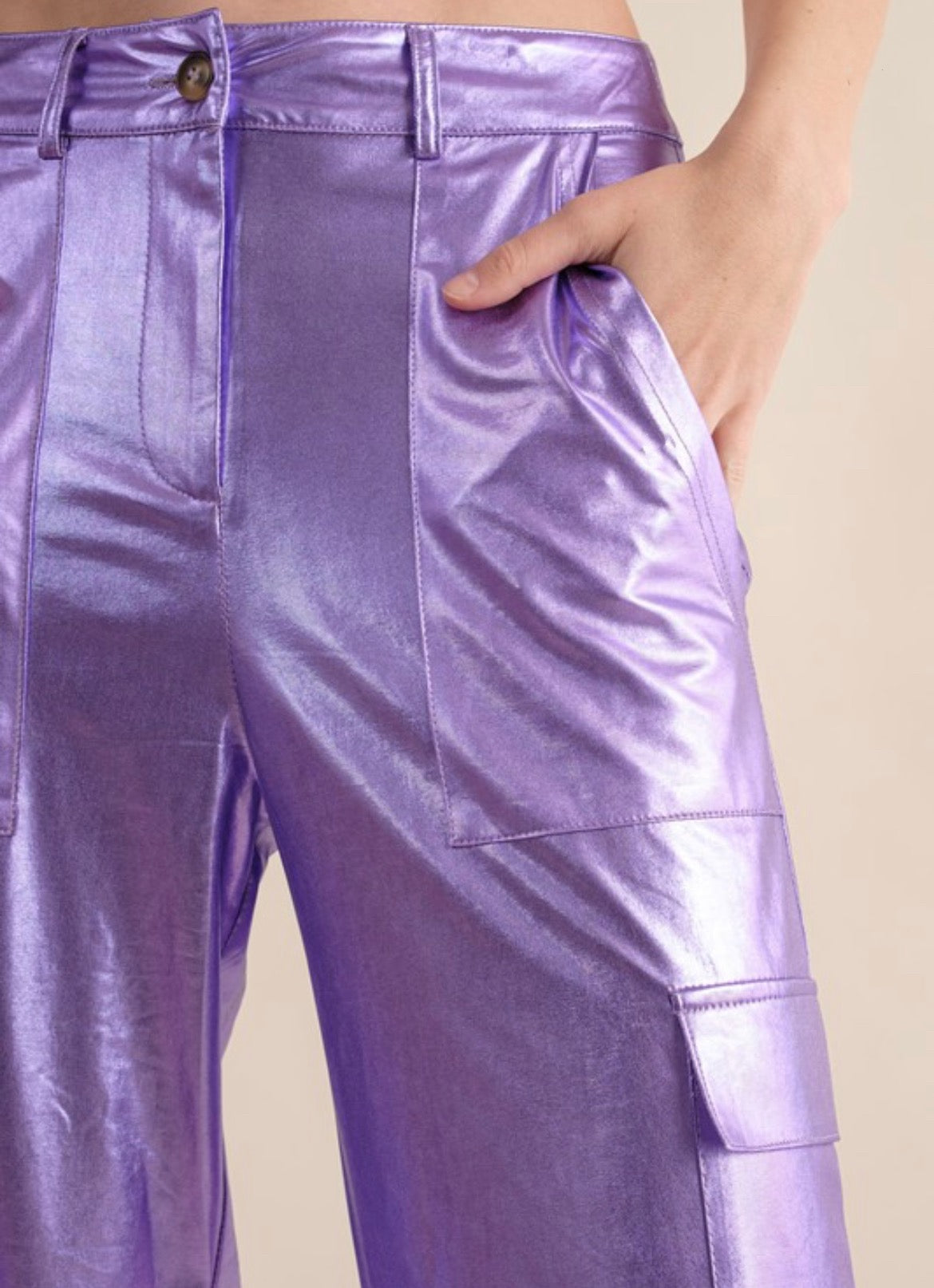 Lisa Metallic Cargo Pants