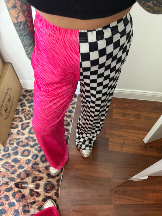 Double Trouble : Pink Zebra + Checker Pants