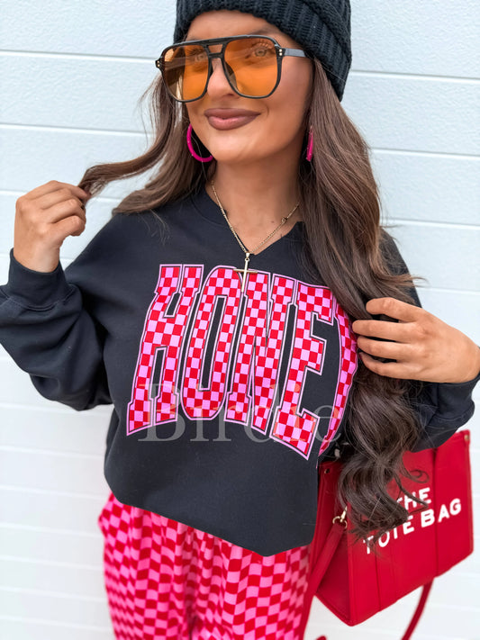 Honey Checkered Crewneck | PREORDER