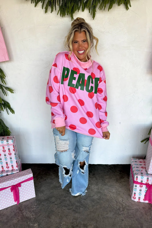 Peace Polka Dot Pullover : 3 Colors : PREORDER