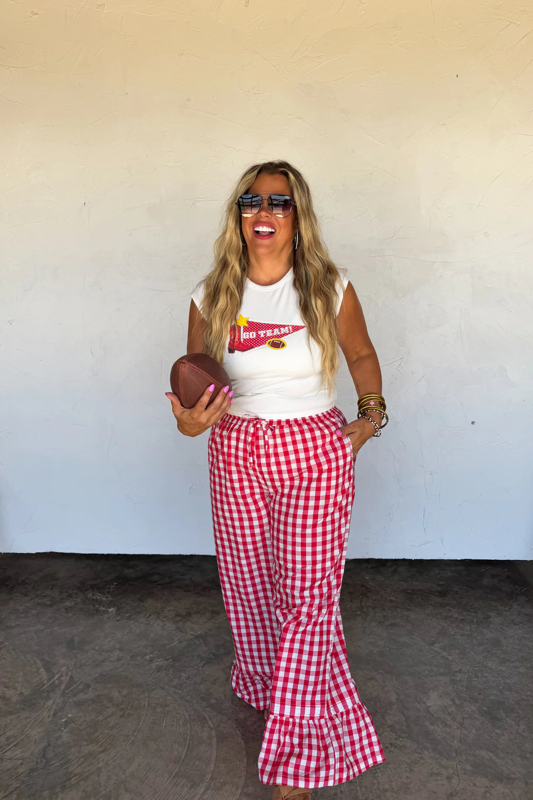 Gingham Ruffle Pants : PREORDER