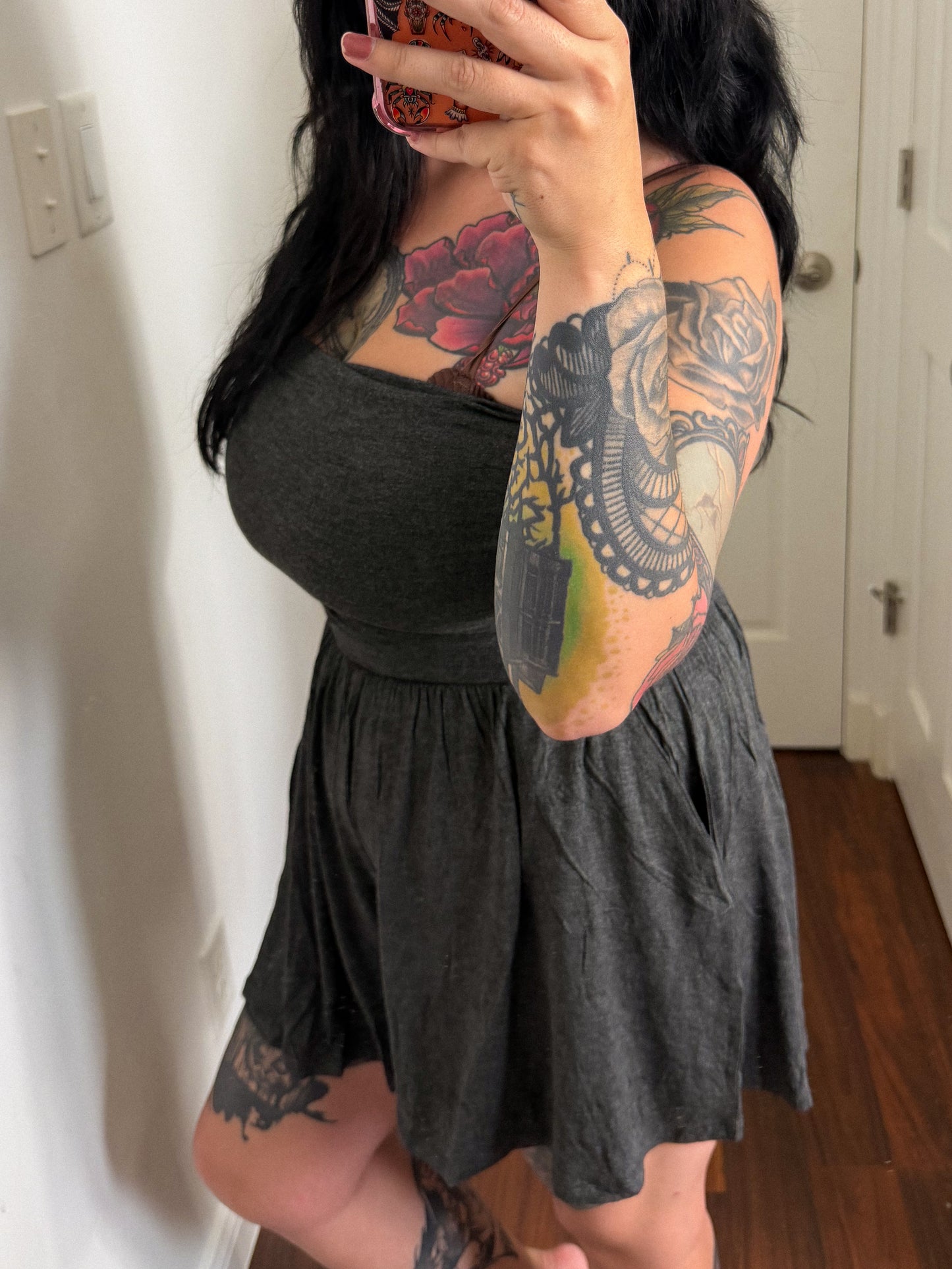 Rae Romper : Charcoal
