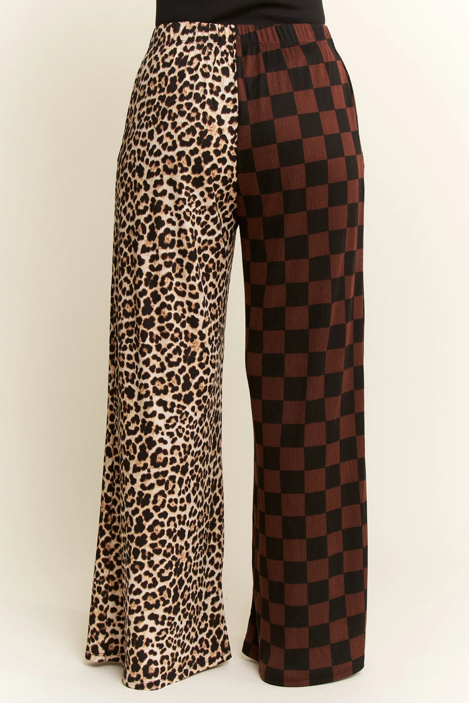 Brown + Black Split Checker Pants