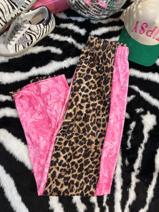 KIDS Double Trouble Pink Camo & Cheetah Pants : PREORDER