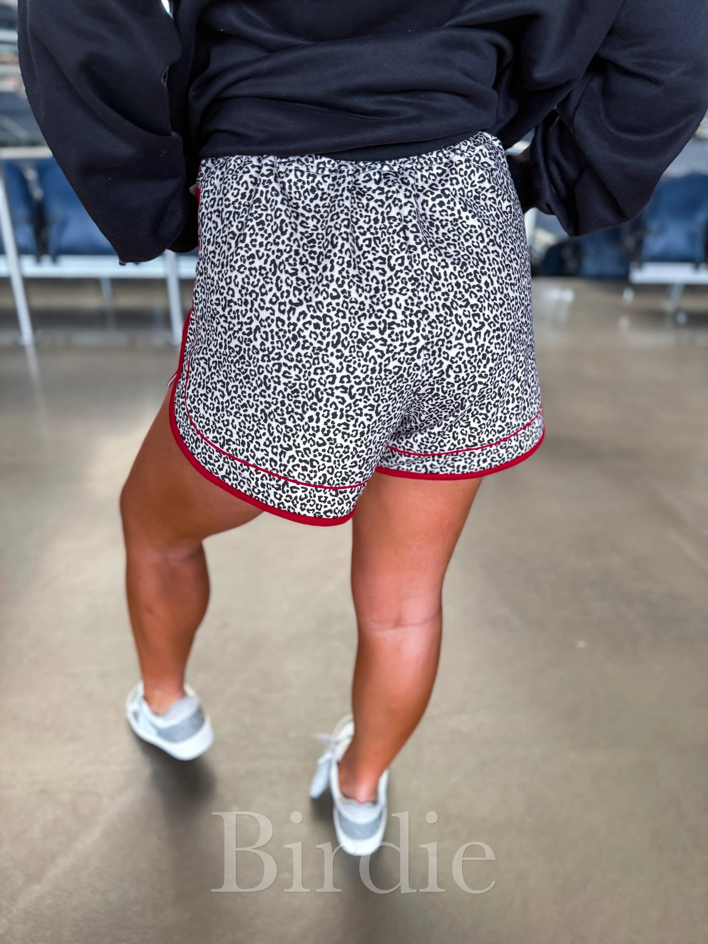 Leopard + Red Athletic Shorts | PREORDER