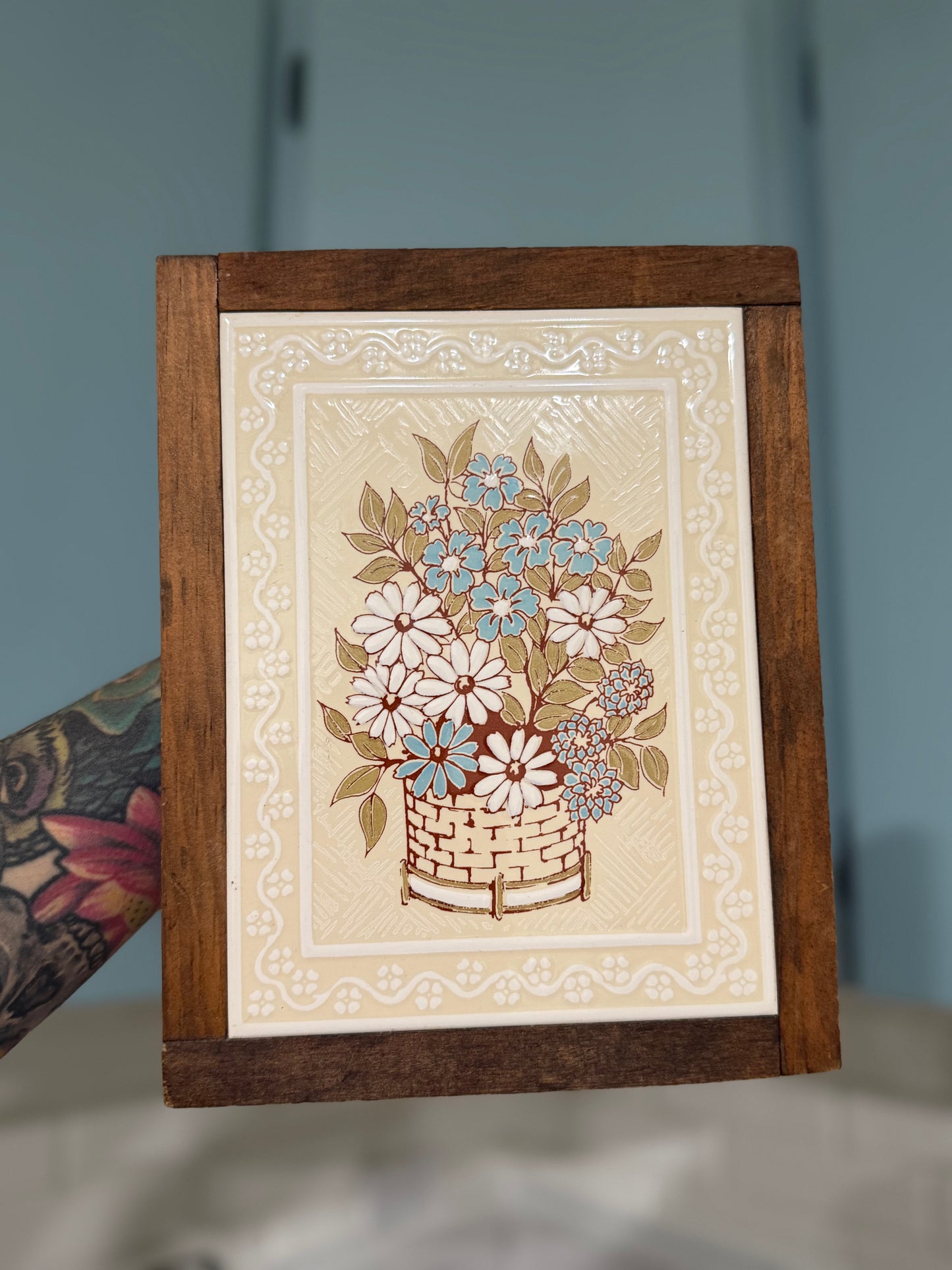 Italian Vintage 1970s Ceramic Tile Artwork : Rare