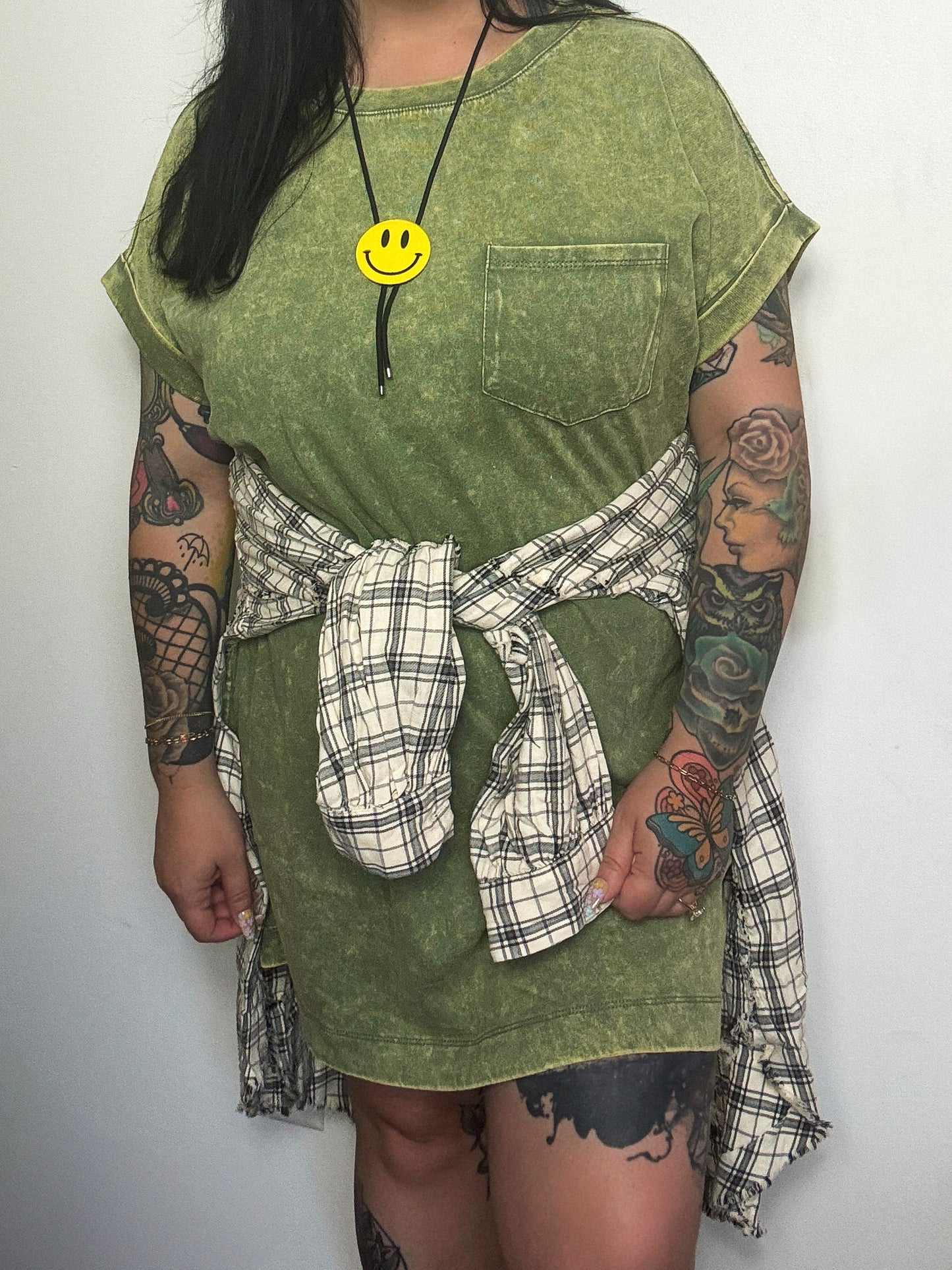 Olive Mineral T-Shirt Dress