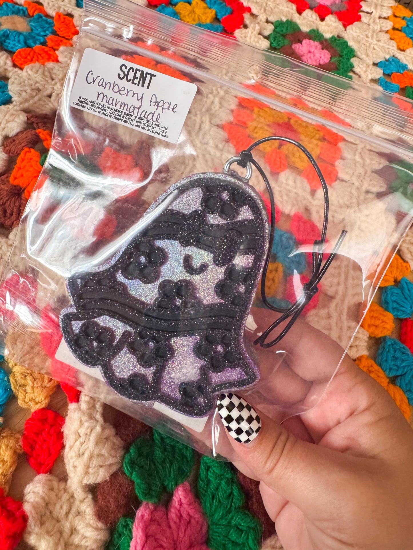 Floral Groovy Ghost Car Freshie