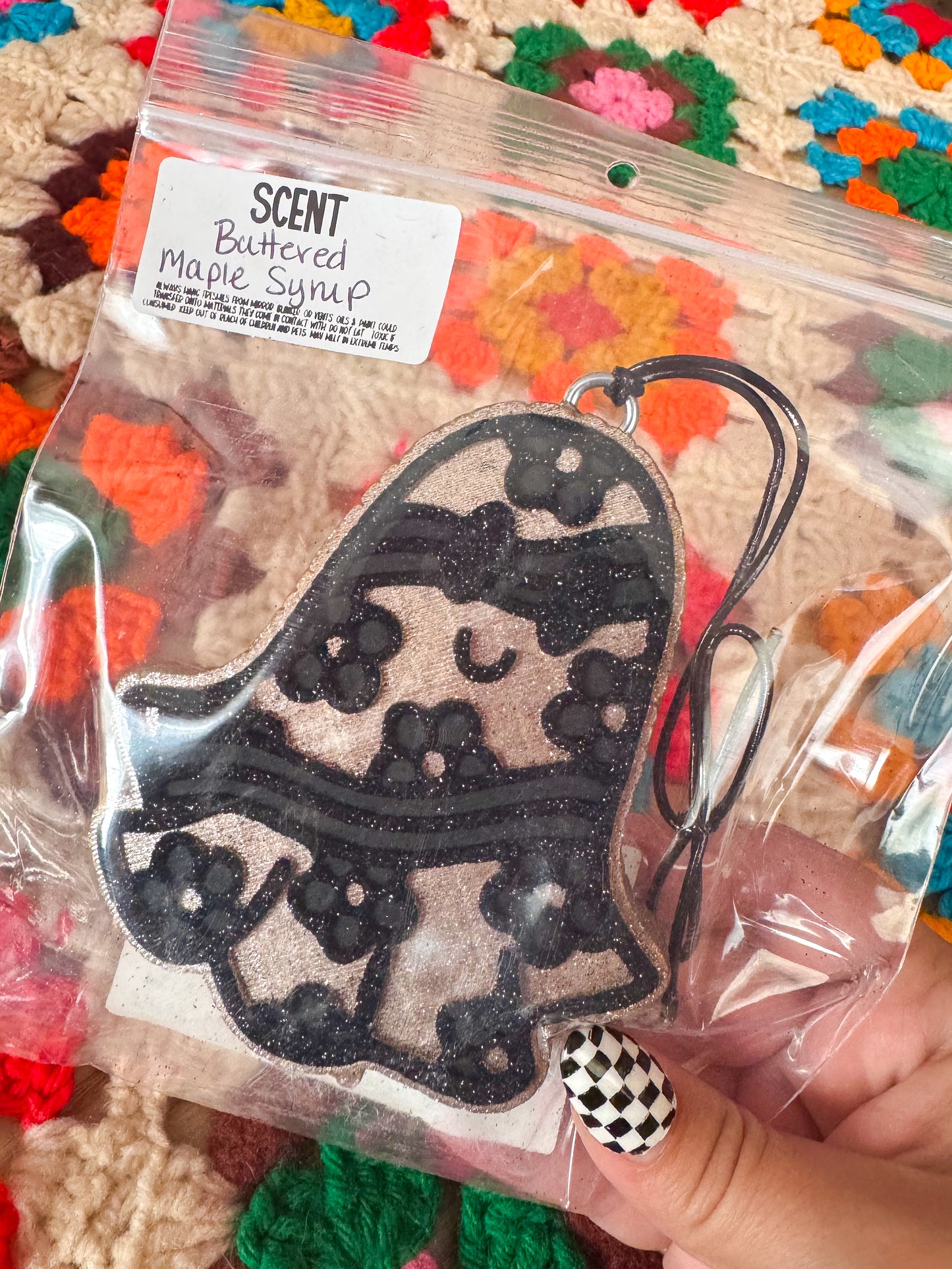 Floral Groovy Ghost Car Freshie