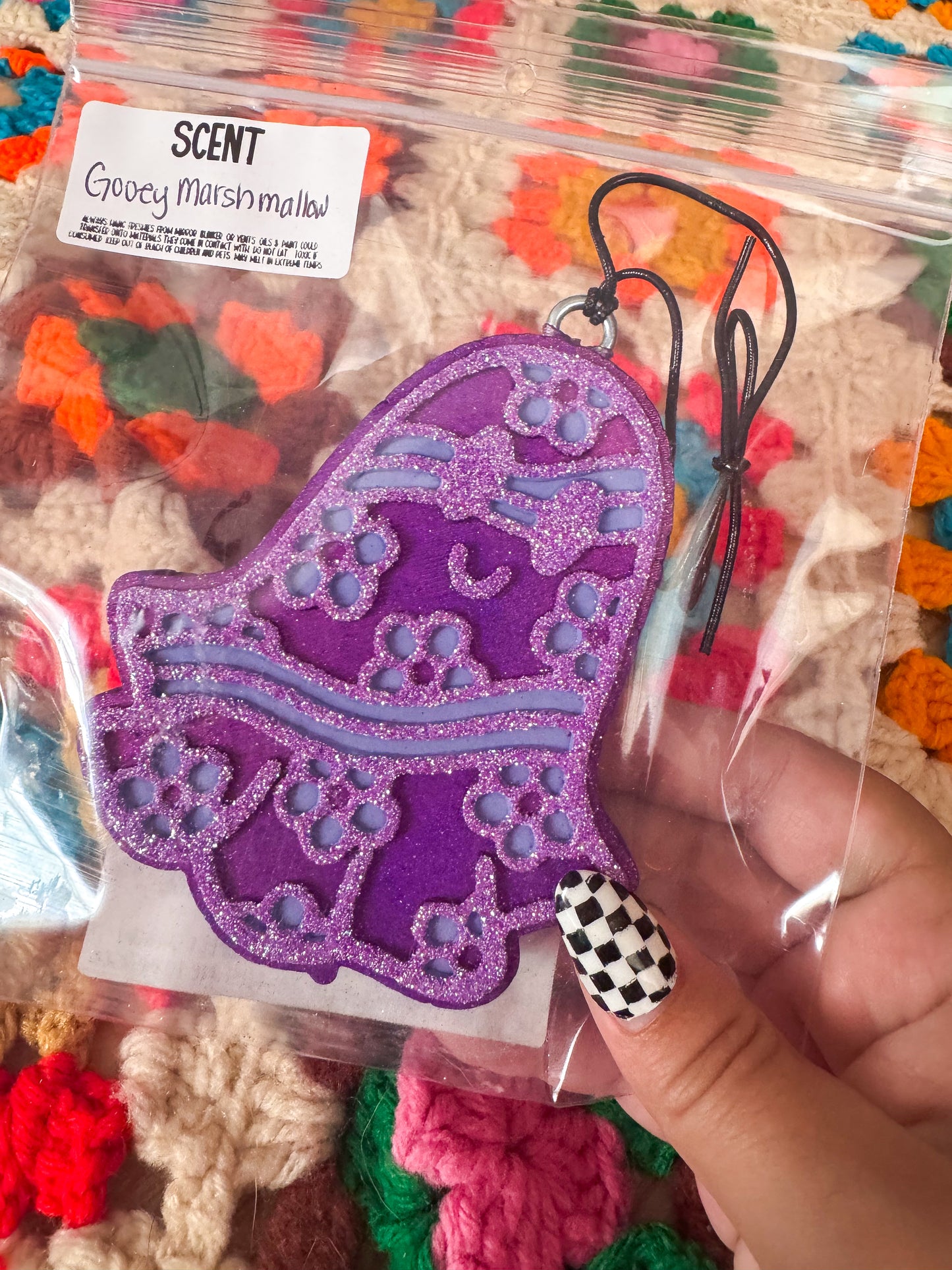 Floral Groovy Ghost Car Freshie