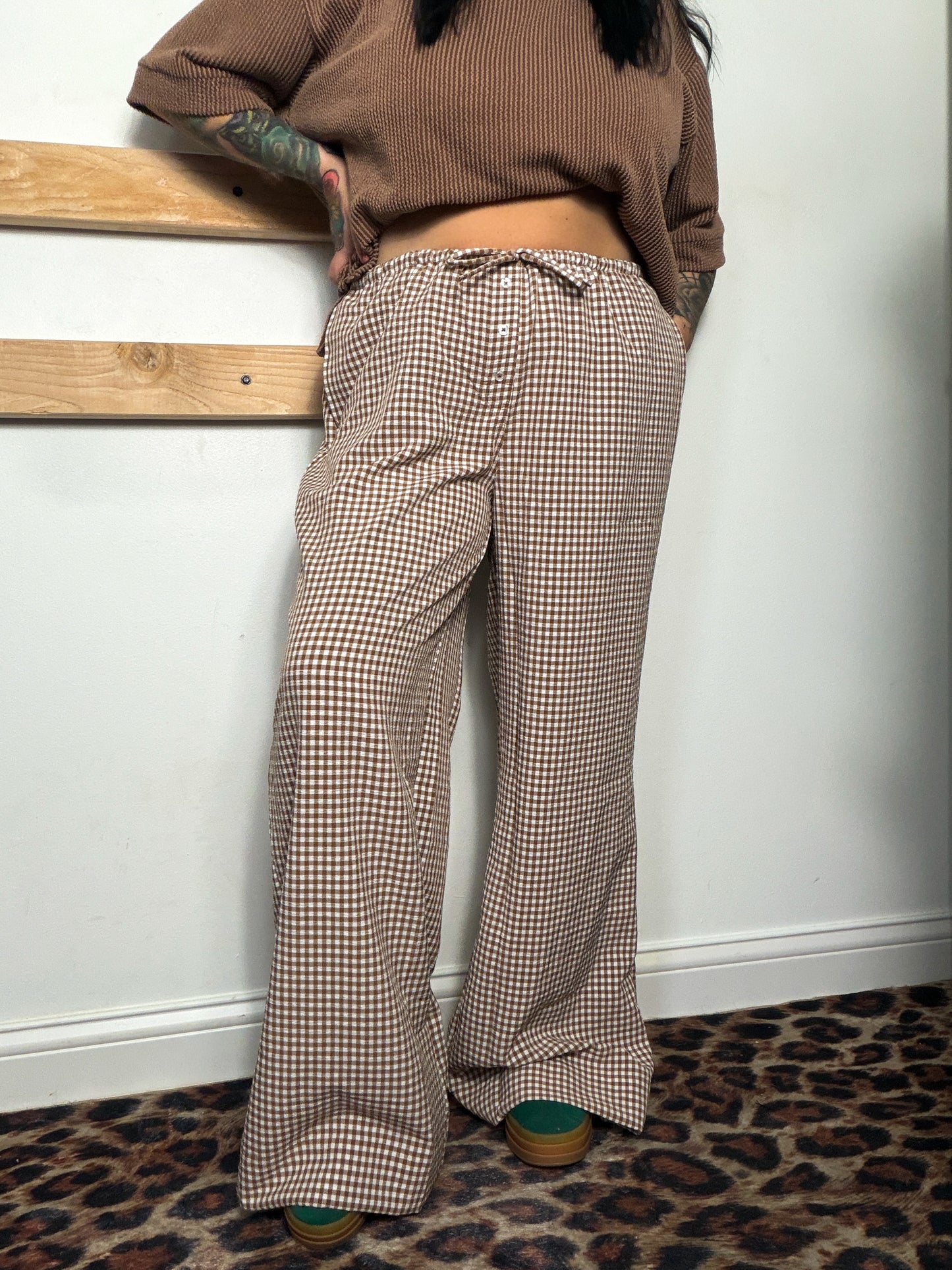 Coco Gingham Pants : Brown