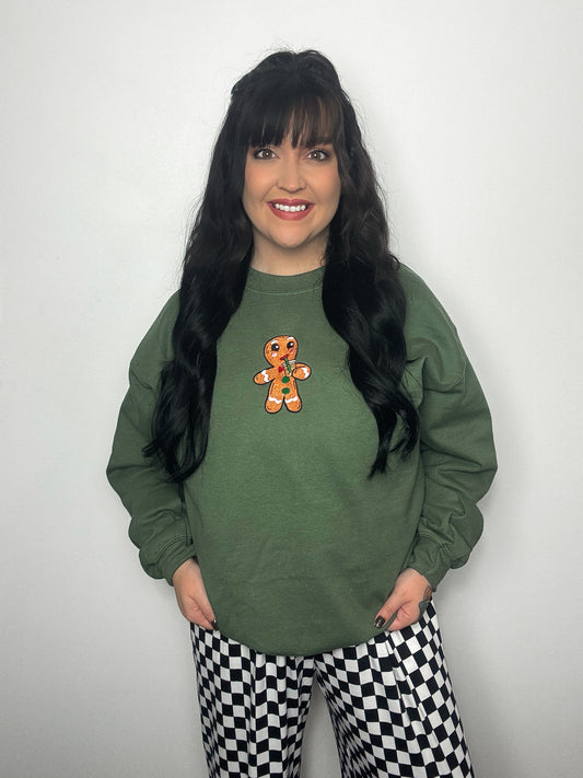 Gingerbread Coffee Embroidered Crewneck