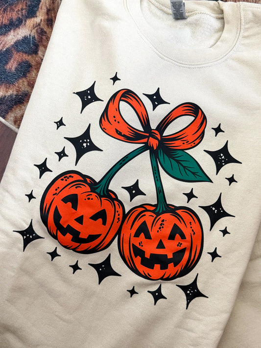 Pumpkin Cherries Crew : NEW : Xl