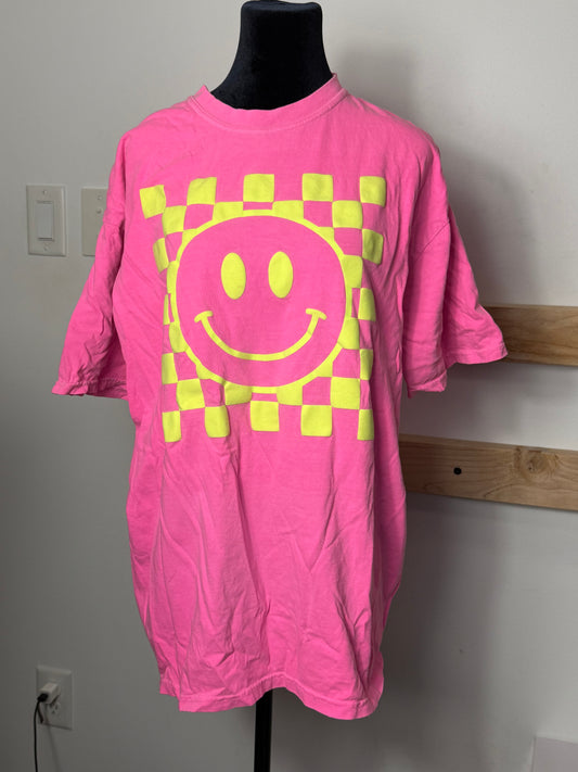 Neon Smiley Puff Tee : XL