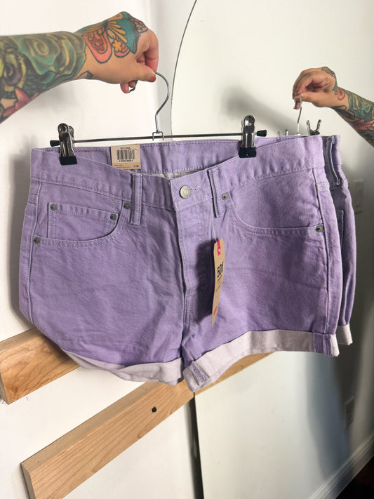 Lavender Levi Shorts : NEW W TAGS : 30 (non stretch slim fit)