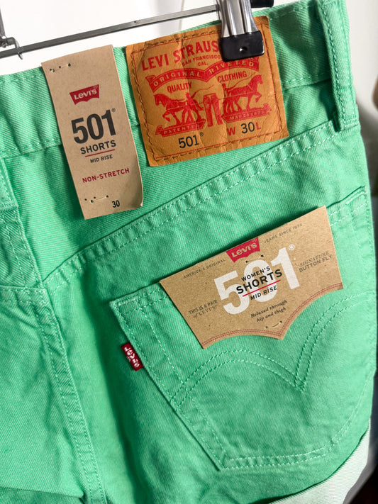 Mint Levi Shorts : NEW W TAGS : 30 (non stretch slim fit)