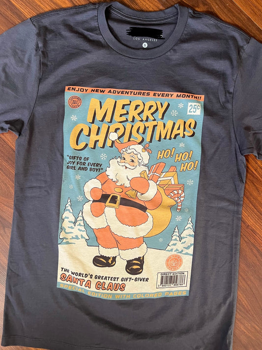 Santa Comic Tee : Dark Gray